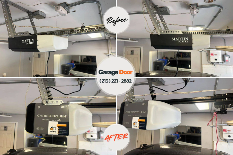 Before and after: garage door repair Young Harris, GA
